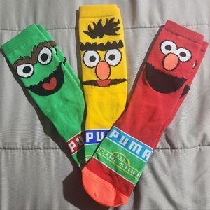 Puma Sesame Street Character Socks - Green, Yellow, Red